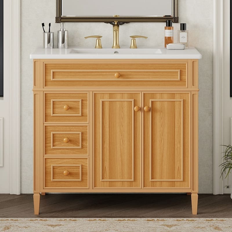 36"Freestanding Bathroom Vanity with Ceramic Sink