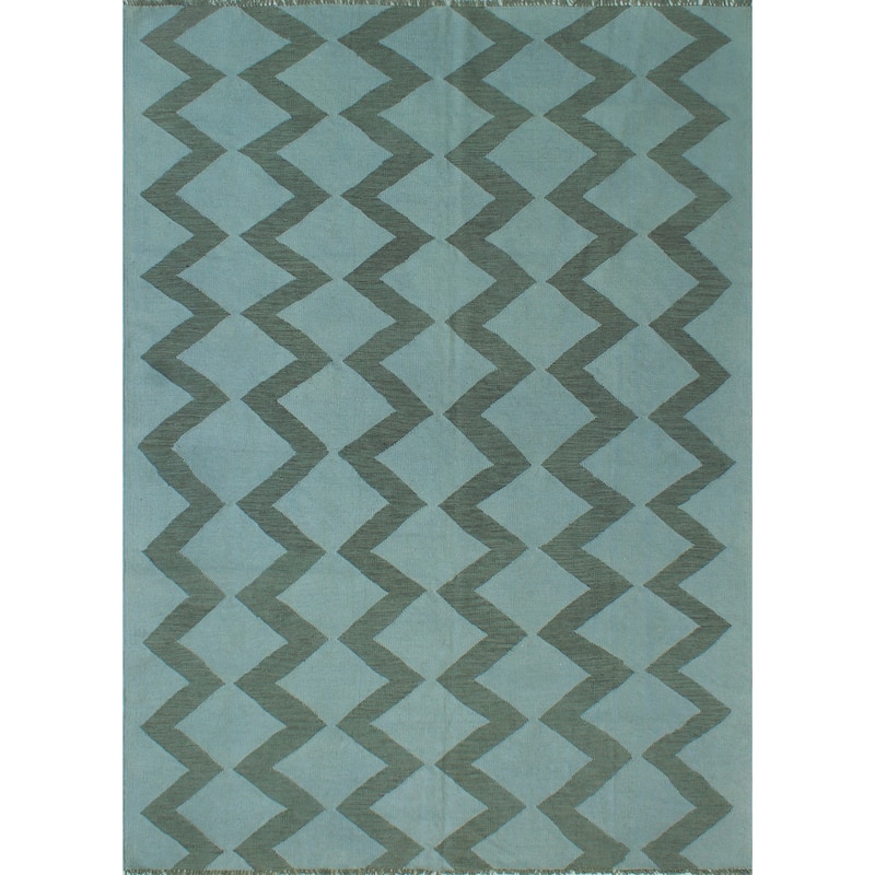 Noori Rug Overdyed Flatweave Amber Grey/Drk. Grey Rug - 6'9" x 8'5"