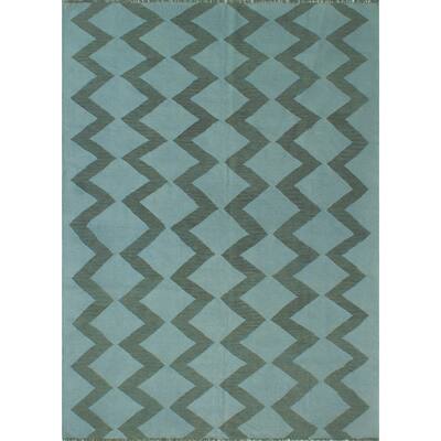 Noori Rug Overdyed Flatweave Amber Grey/Drk. Grey Rug - 6'9" x 8'5"