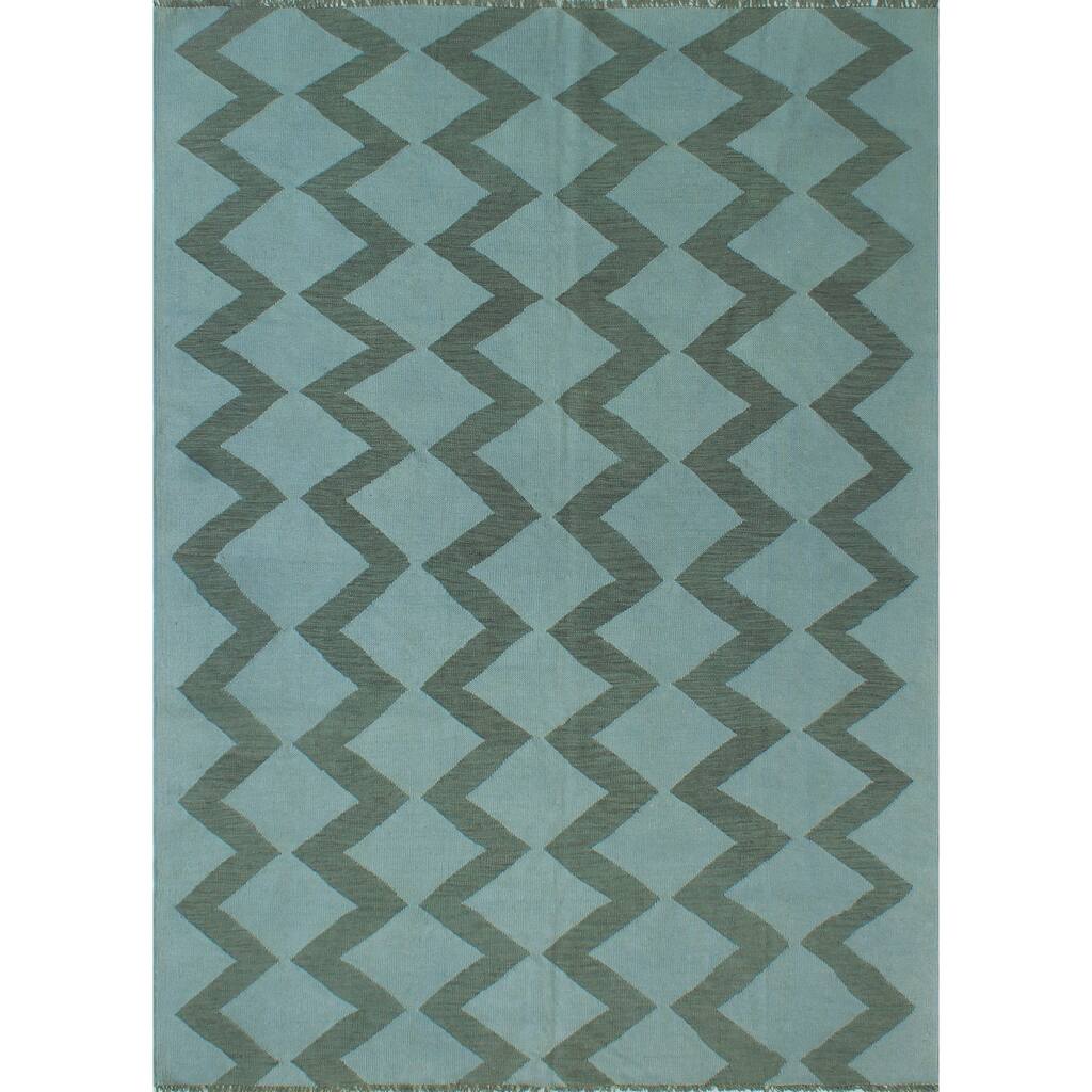 Noori Rug Overdyed Flatweave Amber Grey/Drk. Grey Rug - 6'9" x 8'5"