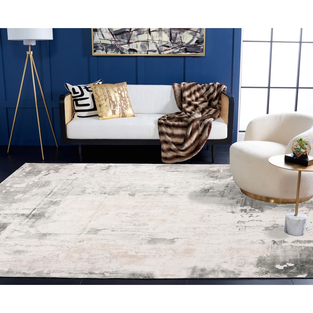 SAFAVIEH, Vogue Marguerite Modern & Contemporary Abstract Beige/Charcoal Rug