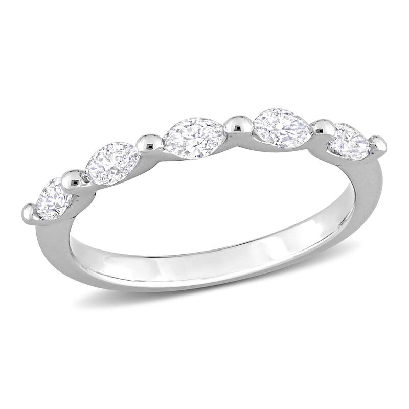 Miadora 1/2ct TW Marquise Shape Diamond Semi-Eternity Band in Platinum