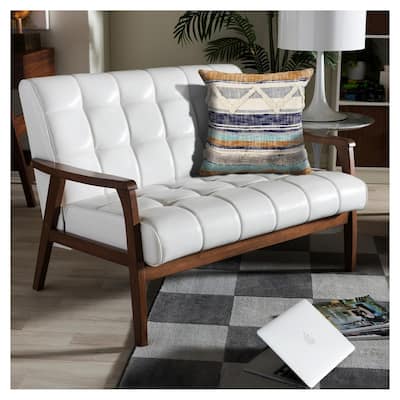 Sevita Destin Distressed Striped Cotton Throw Pillow