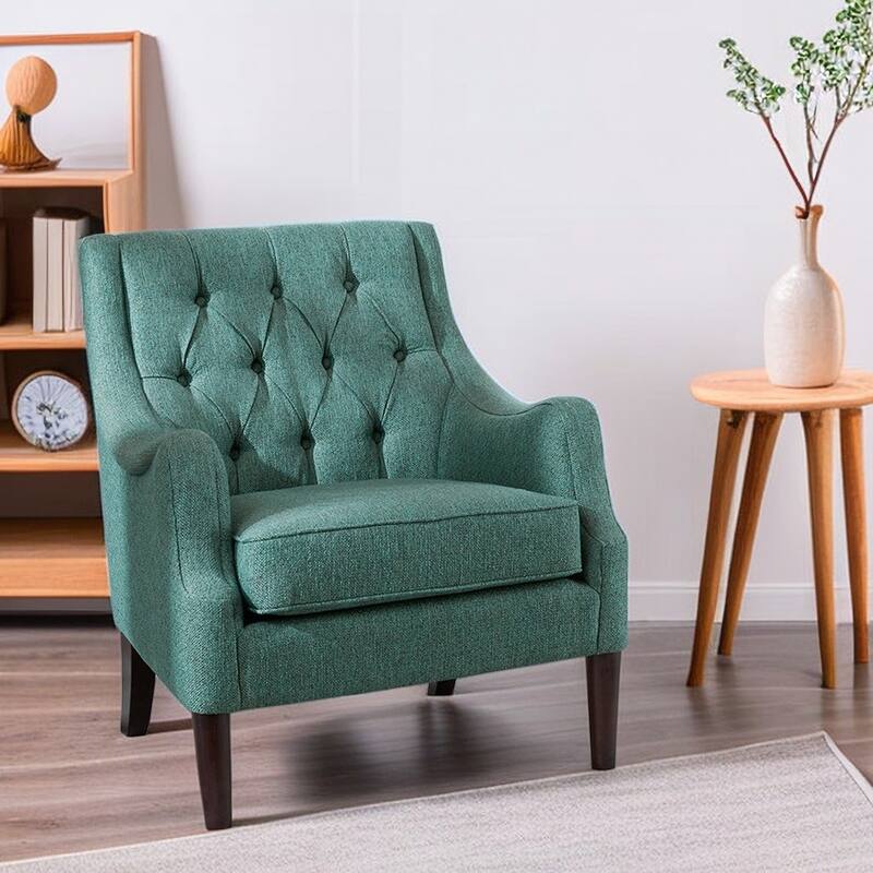 Modern Button Tufted Accent Chair - teal