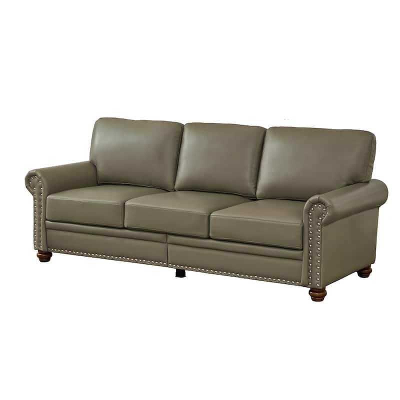 Classic Living Room Nails Sofa Faux Leather