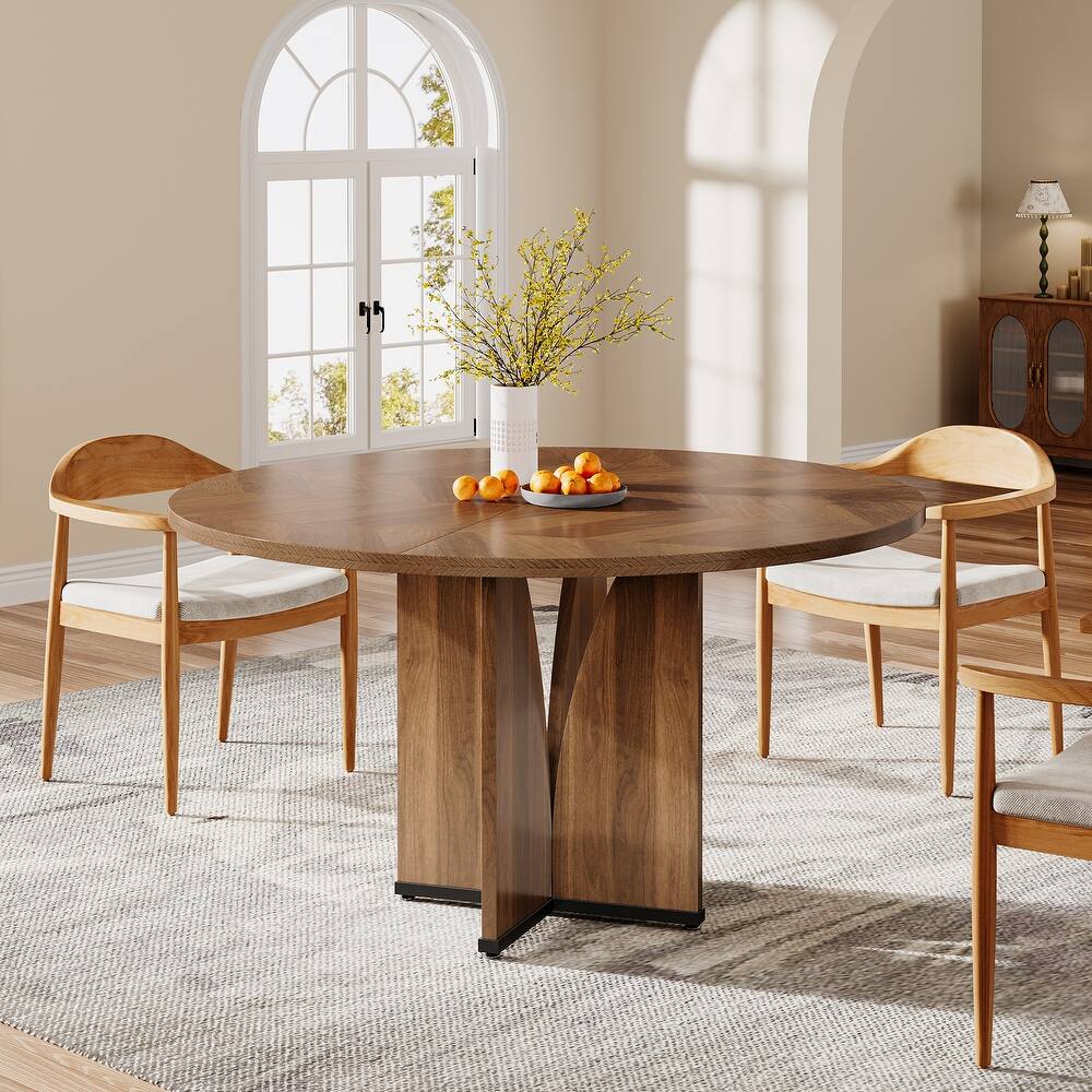 39.37-inch Wood Round Dining Table for Kitchen Dining Room