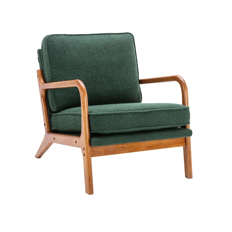 Wood Frame Armchair, Emerald Green Accent Chair On Sale Bed Bath