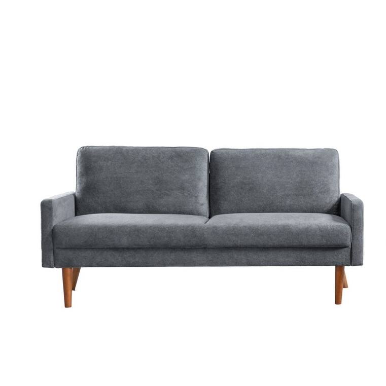 European Style Grey Velvet 3 Seater Sofa with Sleek Design