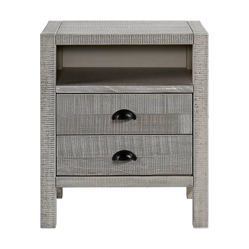 Windsor 3-Piece Wood Bedroom Set with Slat Twin Bed and 2 Nightstands