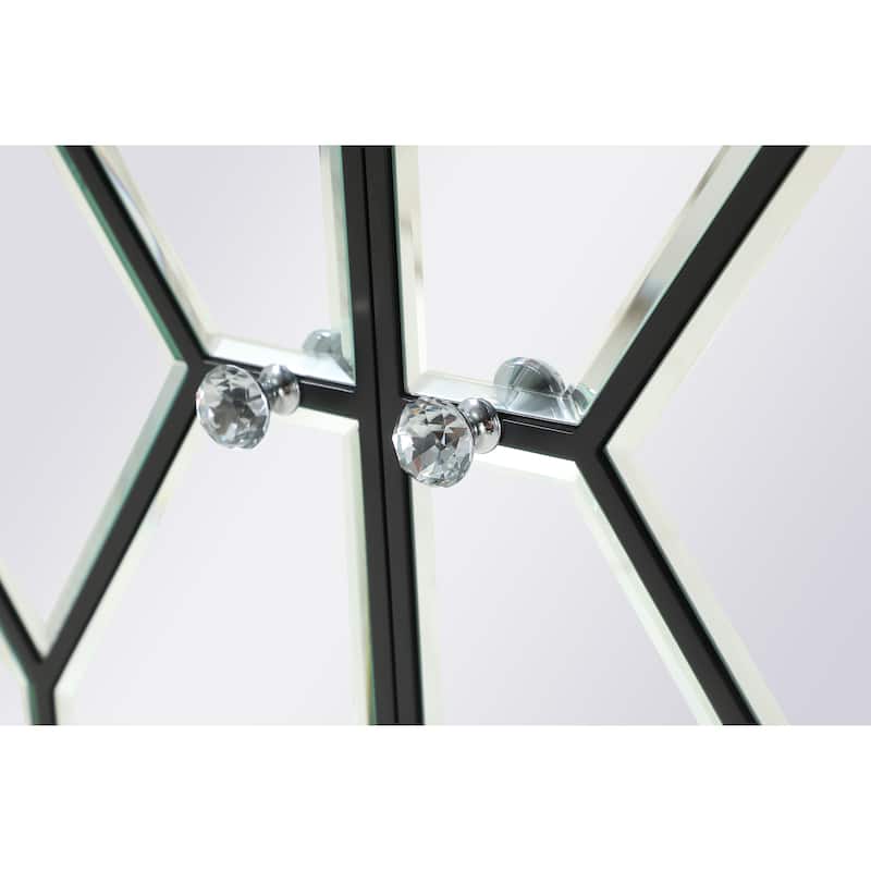 4-Door Mirrored Accent Cabinet