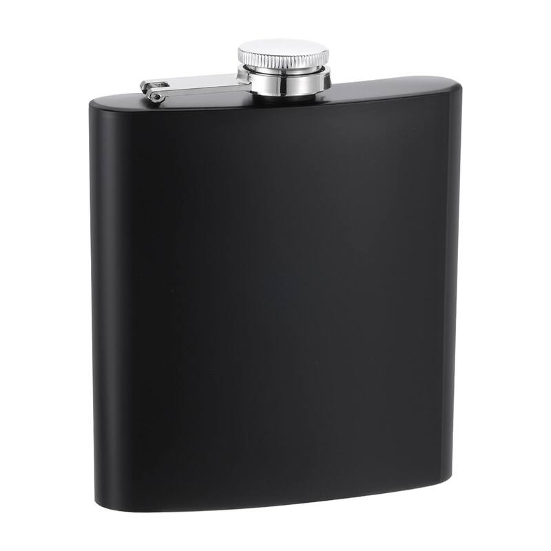 6oz Stainless Steel Hip Flask for Camping Hiking Outdoor Activity, Black