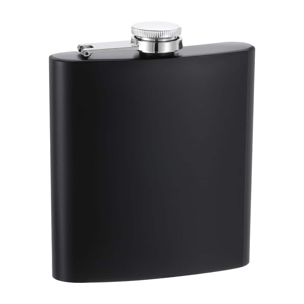 6oz Stainless Steel Hip Flask for Camping Hiking Outdoor Activity, Black