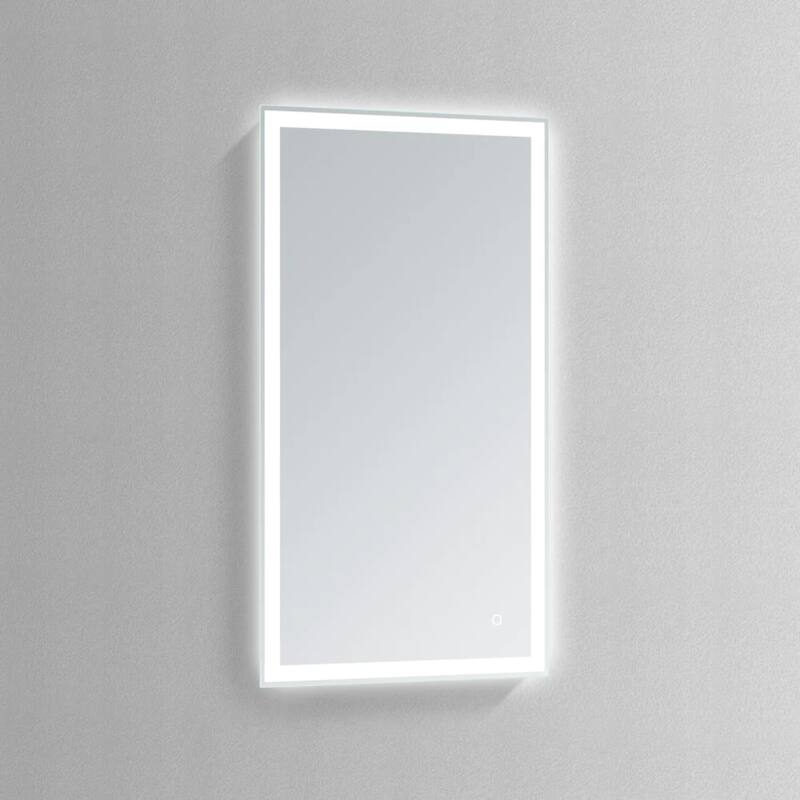 Modern Mirrors Nimbus Premium Wall Mountable Lighted Vanity Mirror with Defogger, Touch Control Adjustable Brightness