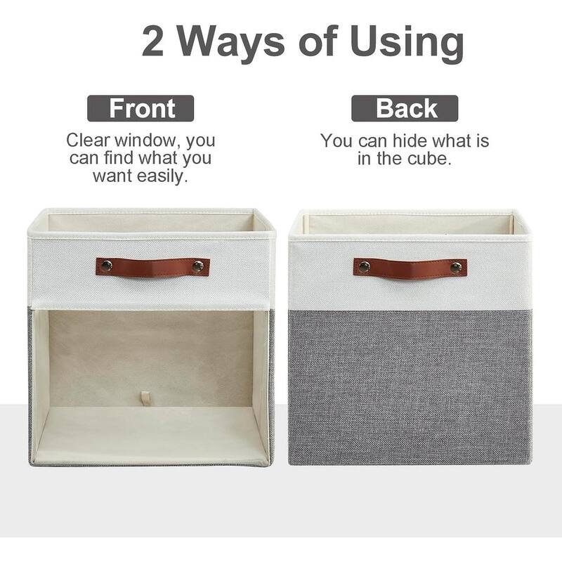 4 Pack Linen Foldable Storage Bins (13 x 13 inch)