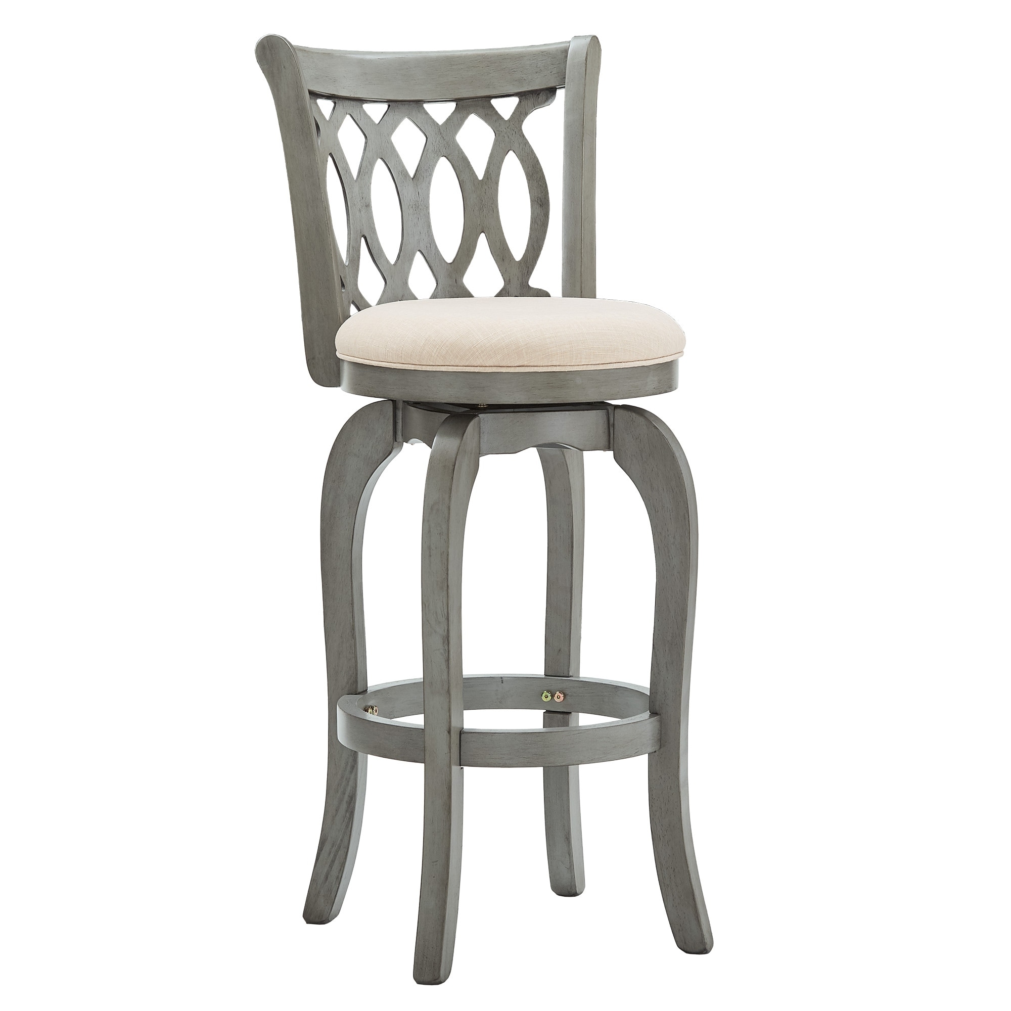 Verona Linen Scroll back Swivel 29 inch Bar Stool by iNSPIRE Q