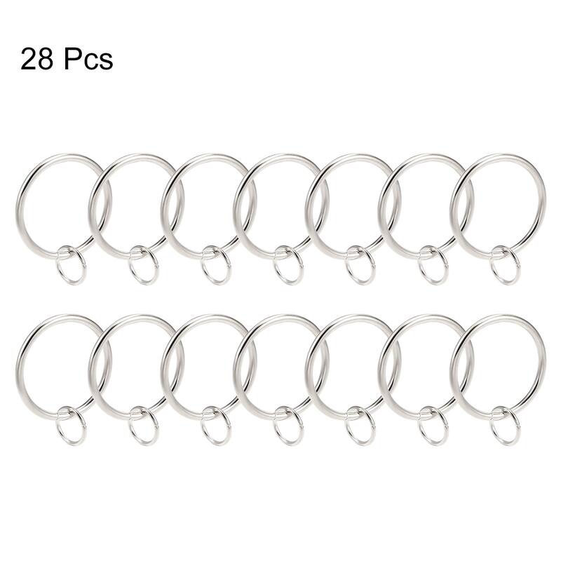 Curtain Rings Metal Drapery Ring for Curtain Rods, 28 Pcs - Silver Tone - 37mm