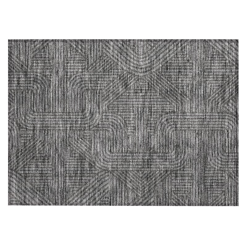Machine Washable Indoor/ Outdoor Chantille Contemporary Geo Rug