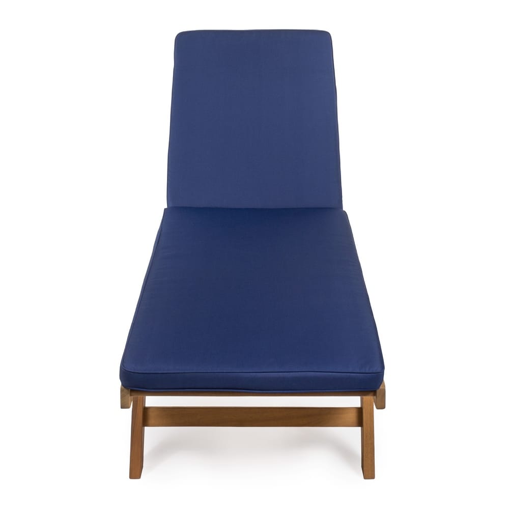 Adjustable Outdoor Chaise Lounge w/ Cushion & Wheels - JONATHAN Y