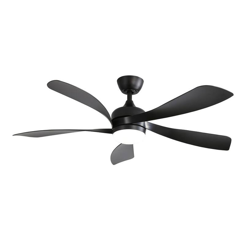 52" Modern Reversible Ceiling Fan With Light and 5 ABS Blades，Remote Control - N/A