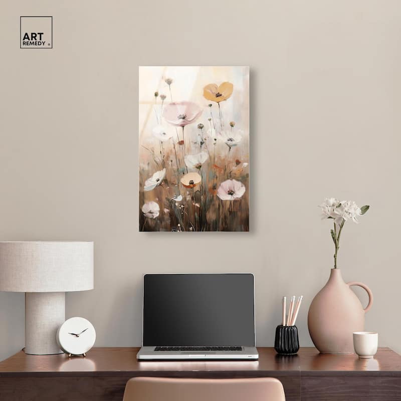Delicate Flowers in Bloom Acrylic by Art Remedy, Ready to Hang