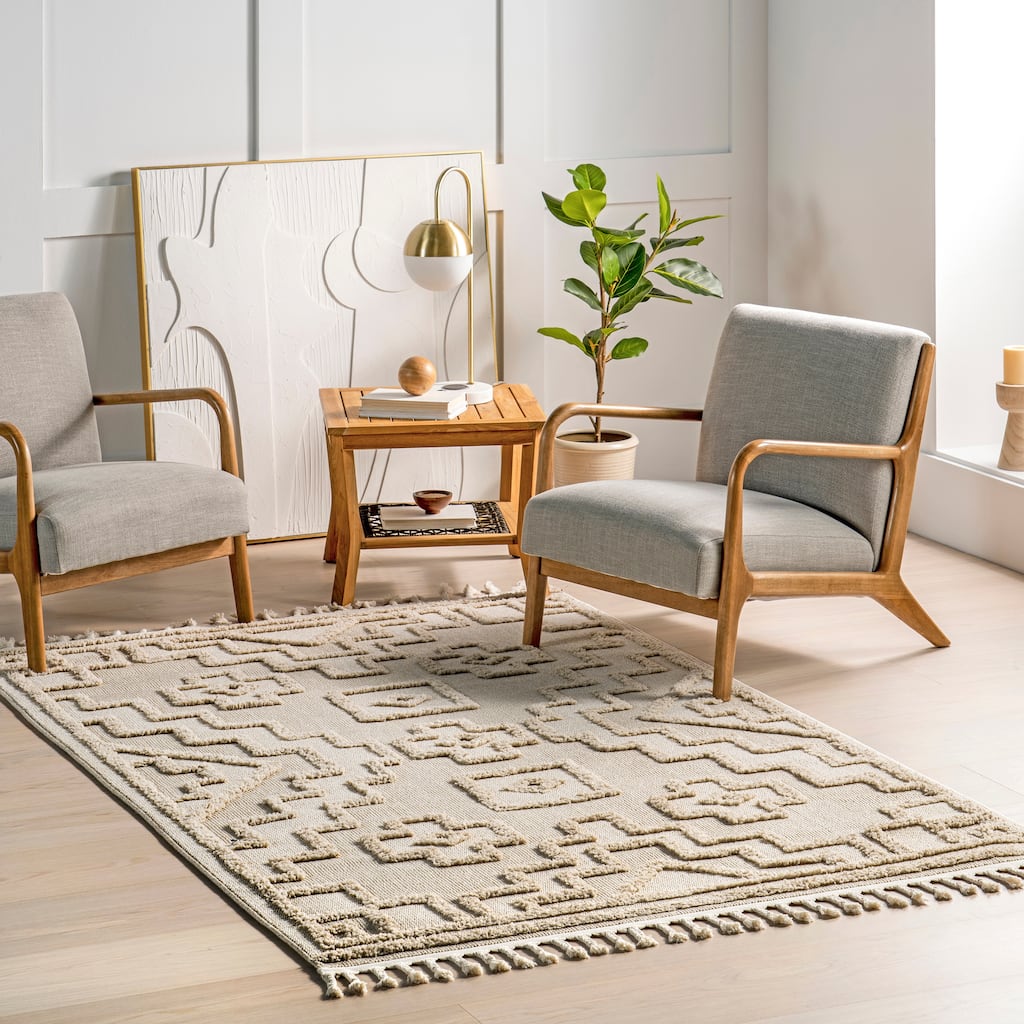 Nuloom Roslin Moroccan High-Low Tasseled Area Rug