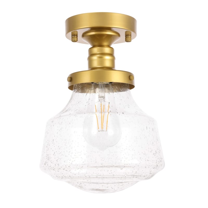 Nyle 1-Light Clear Bubble Glass Flush Mount