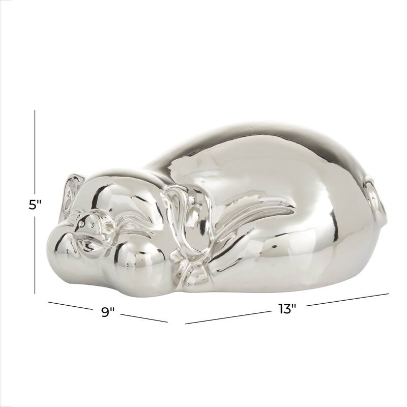 Porcelain Pig Sculpture - 13 x 9 x 5