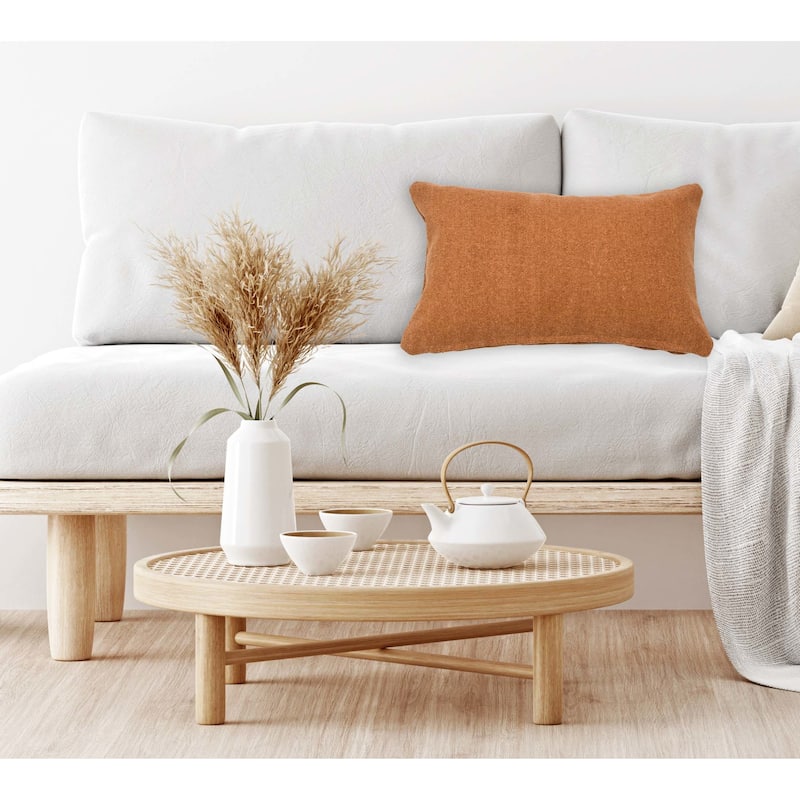 Woven Canvas Lumbar Pillow Cover