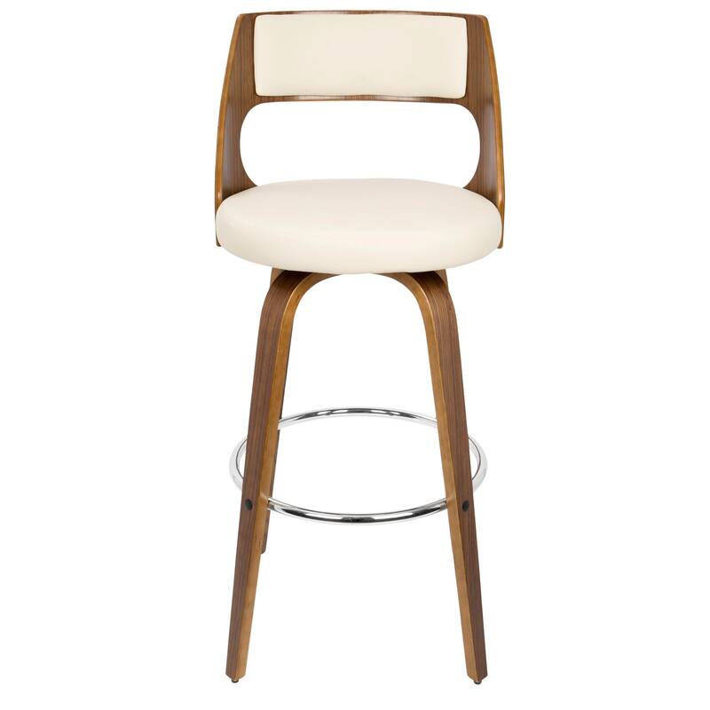 Carson Carrington Alingsas 30" Fixed-Height Bar Stool with Bent Wood Legs & Round Footrest (Set of 2)