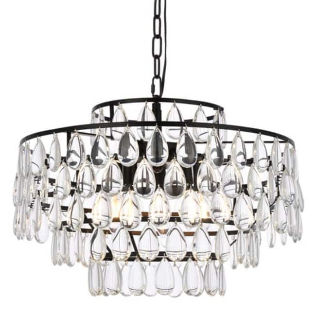 Elegant Lighting 1102D20 Mila 5 Light 20" Wide Crystal Pendant with