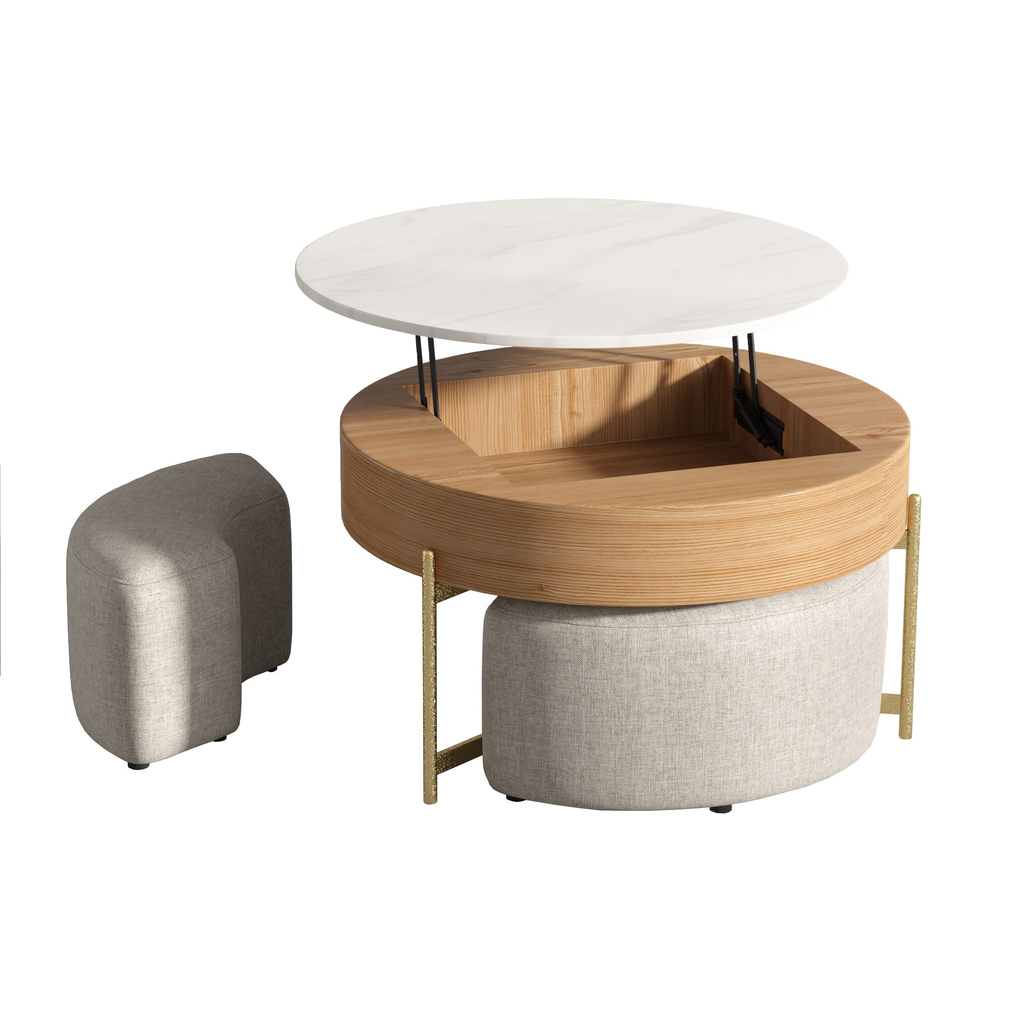 Coffee table with stools clearance under