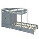 preview thumbnail 17 of 16, Twin-Over-Twin Pine Bunk Bed with Wardrobe, Drawers, Shelves, Guardrail