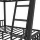 preview thumbnail 6 of 9, Full XL Over Queen Metal Bunk Bed in Black Finish