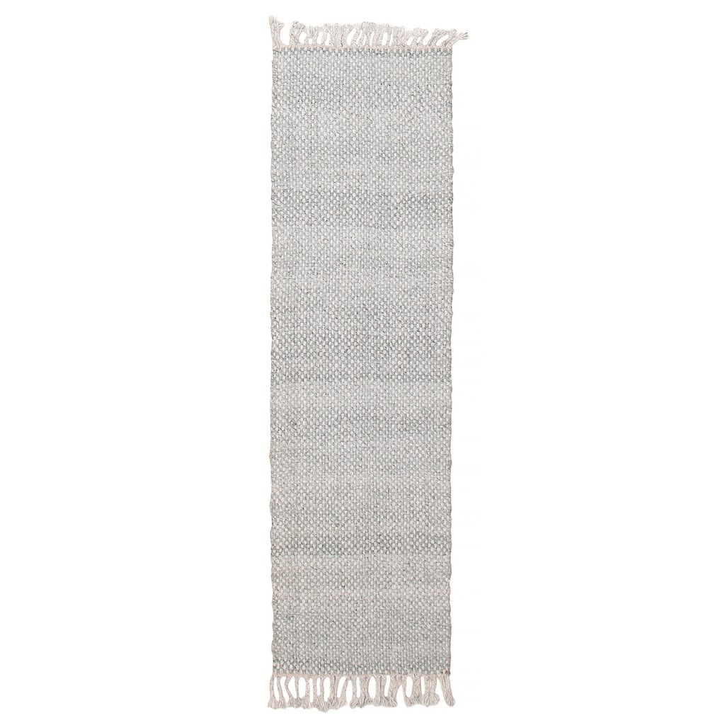 ECARPETGALLERY Braid weave Sienna Grey Wool Rug - 2'2 x 7'9
