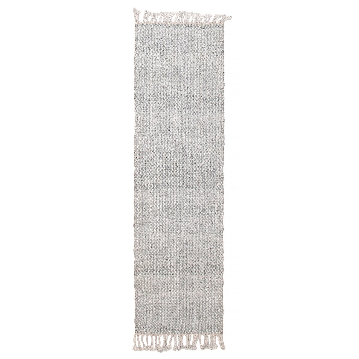 ECARPETGALLERY Braid weave Sienna Grey Wool Rug - 2'2 x 7'9