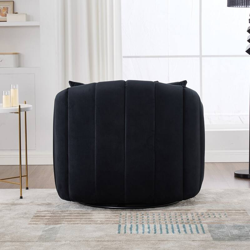 40.35"W Upholstered Oversized 360° Swivel Accent Barrel Chair