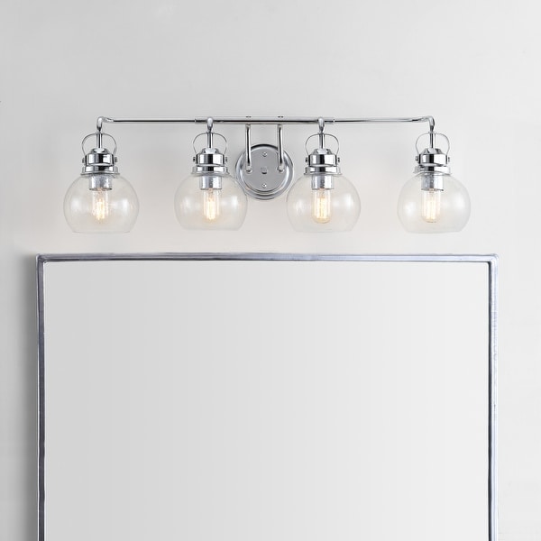 Shirley 34" 4-light Metal/ Bubbled Glass Vanity Light, Chrome by JONATHAN Y. Opens flyout.