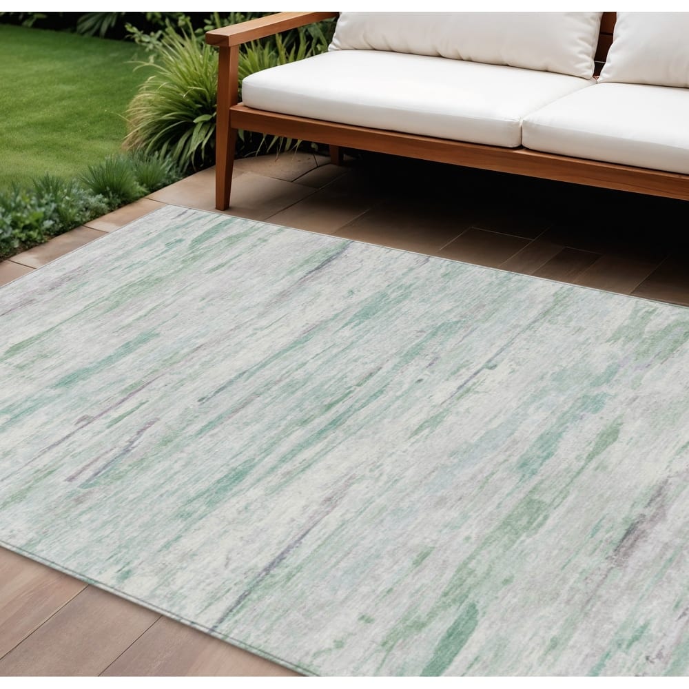 HomeRoots Abstract Transitional Rectangle Outdoor Rug