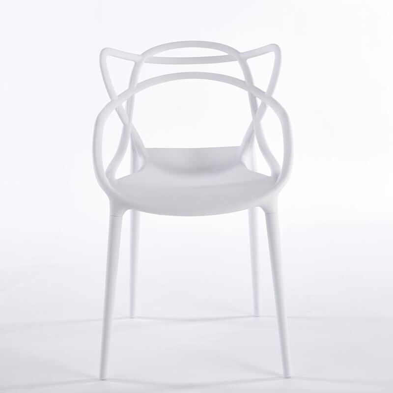 Plastic Dining Chairs Set of 4, Transparent Design Modern Kitchen Office