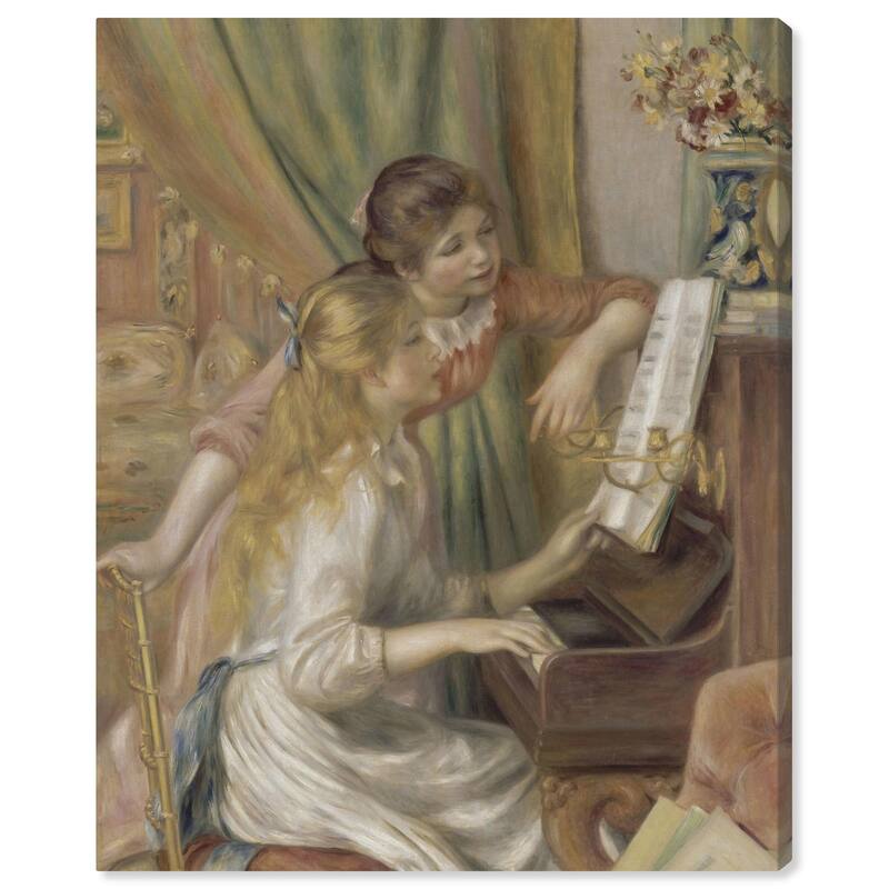 Young Girls at the Piano Canvas by Art Remedy, Gallery Wrapped - 30" x 36"