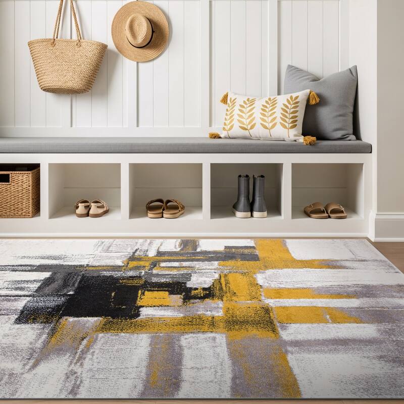 World Rug Gallery Modern Abstract Art Area Rug