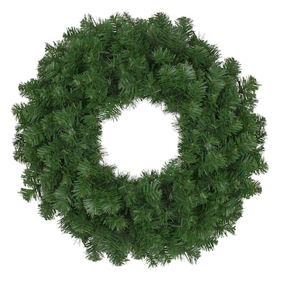Deluxe Windsor Full Pine Artificial Christmas Wreath - 24-Inch Unlit - 24"
