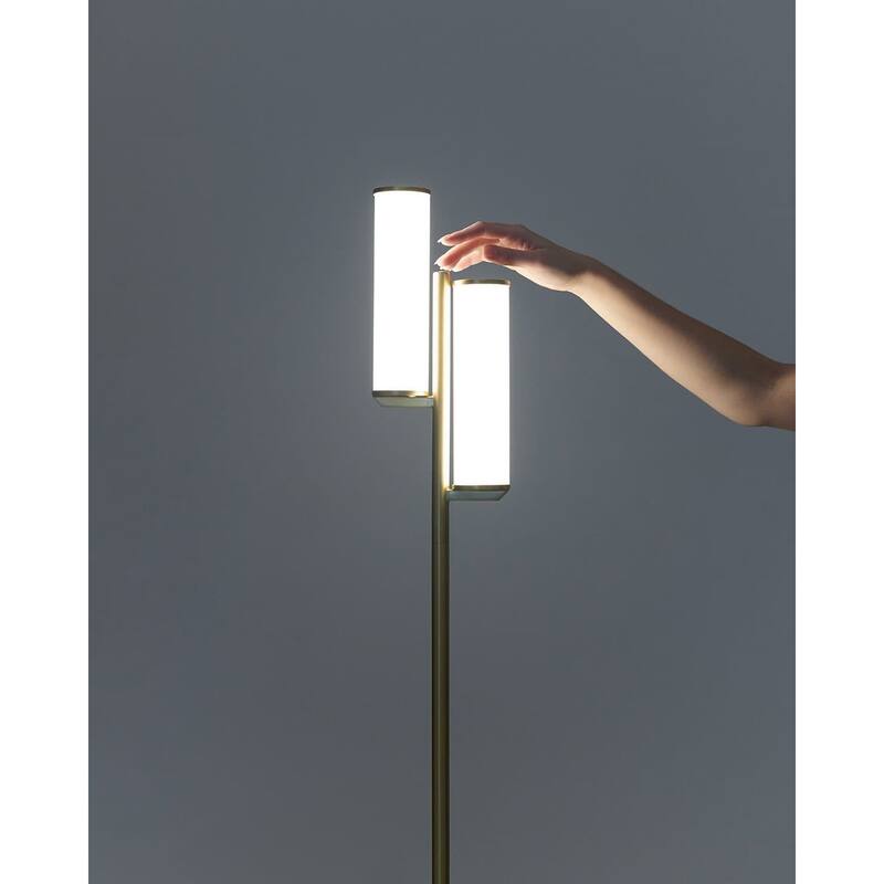 Brightech Gemini LED Floor Lamp - Brass.