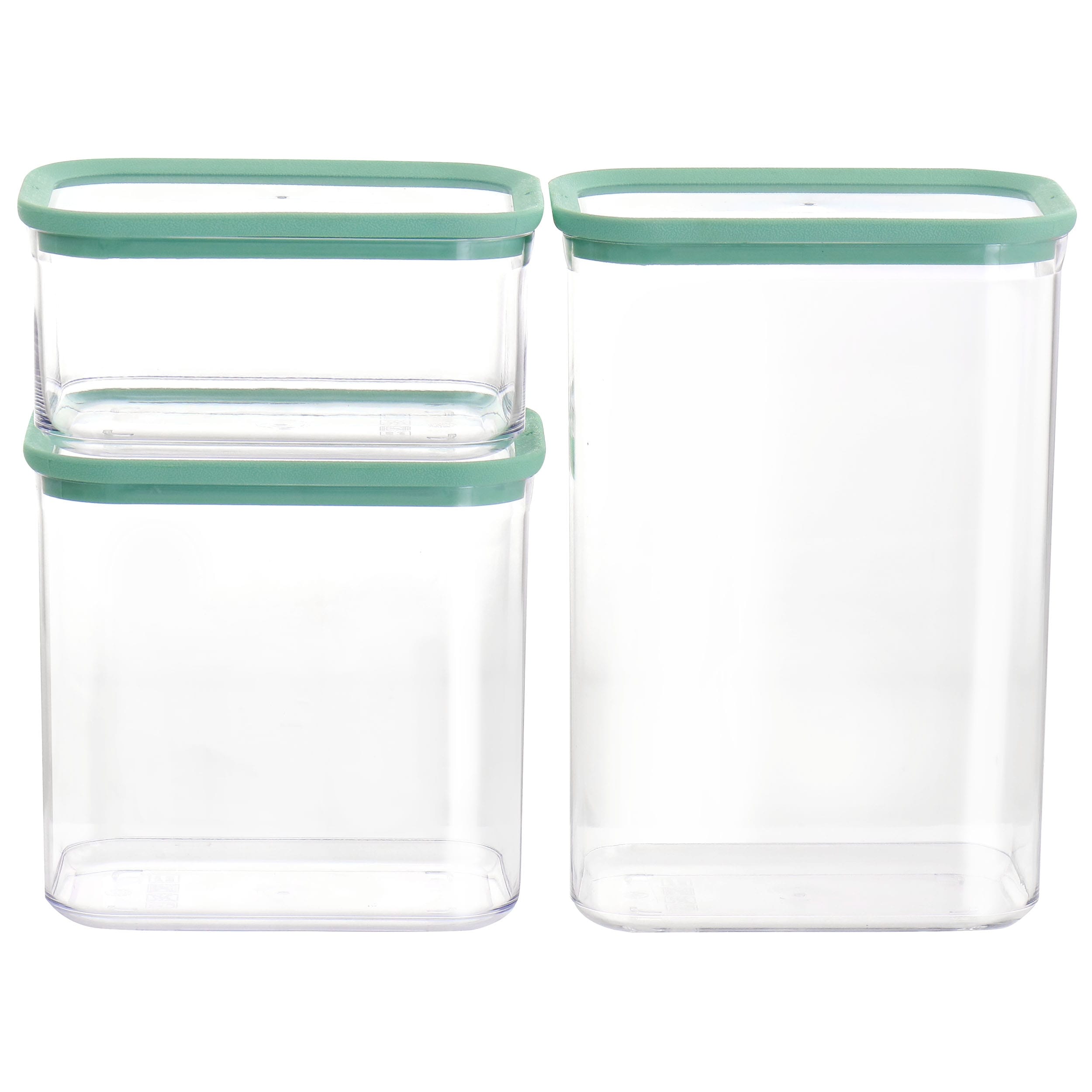 Martha Stewart Square Glass Storage Containers with Mint Lids