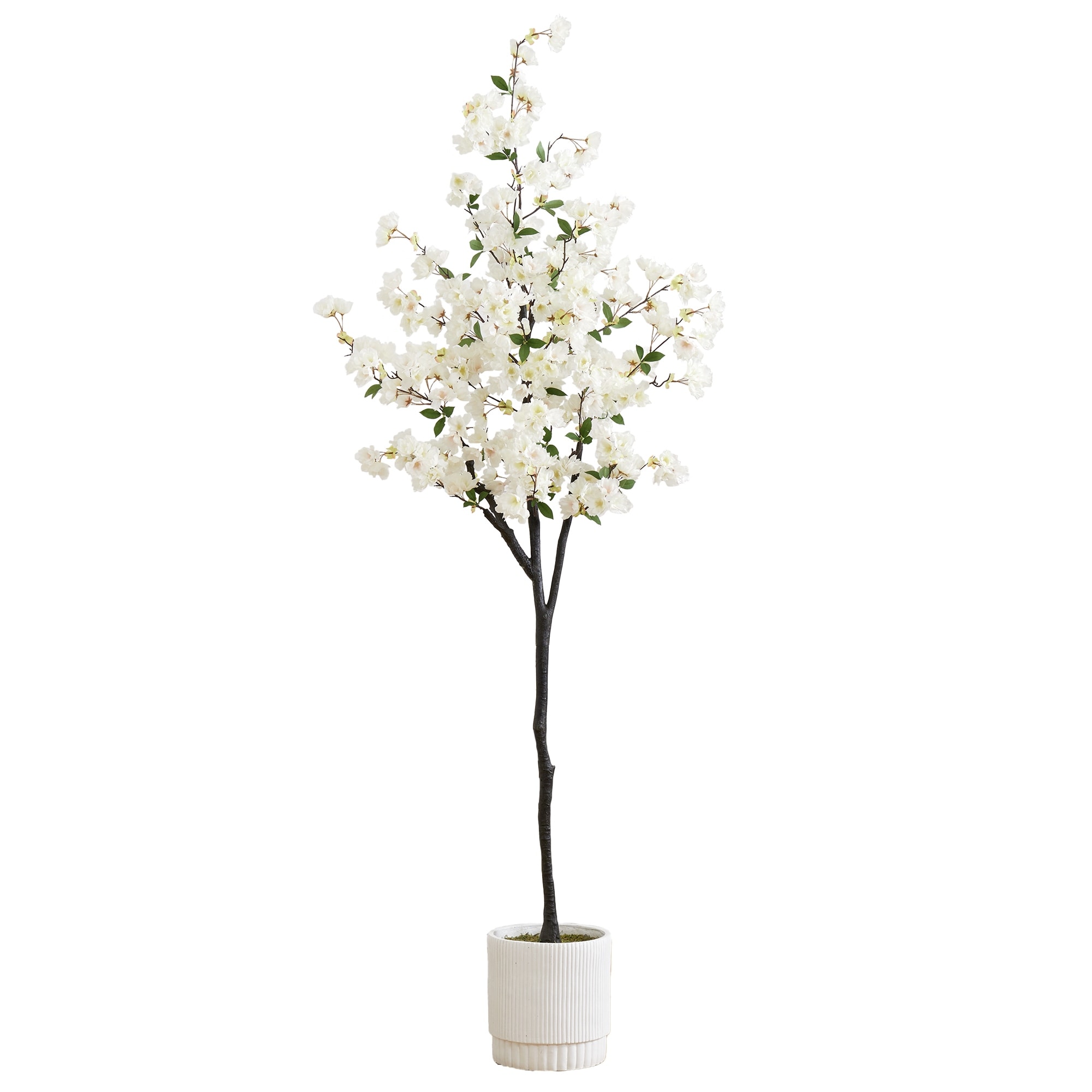6' Artificial Cherry Blossom Tree with White Decorative Planter