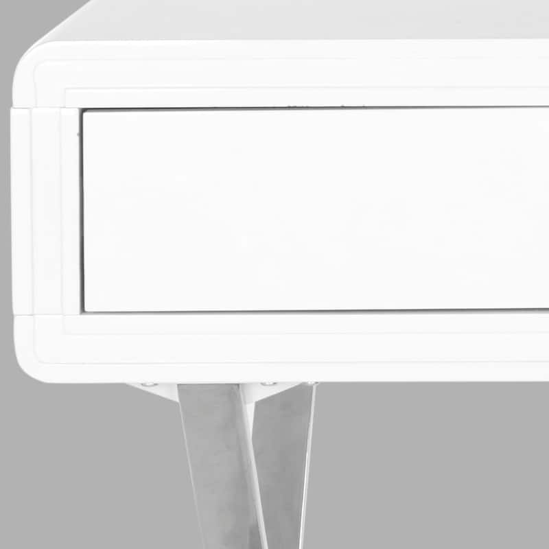 SAFAVIEH Toni Modern Glam White/ Chrome Desk