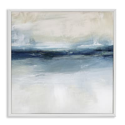 Stupell Timeless Nautical Gloomy Sea Horizon Line Framed Wall Art, Design by Nina Blue