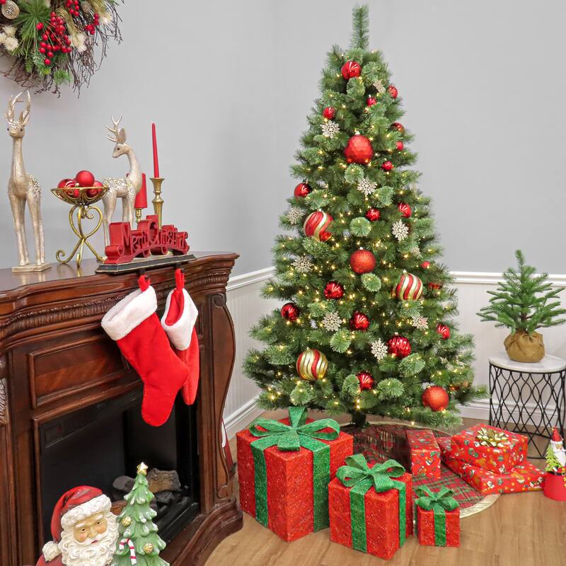 National Tree Company 7.5 ft. Pre-Lit Ontaria Pine Tree with LED Lights - 7.5 Foot