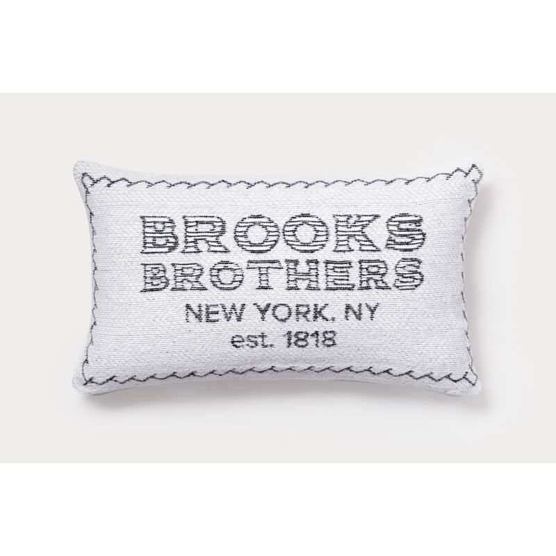 Brooks Brothers Est. Decorative Pillow - Indoor/Outdoor - Cotton - White