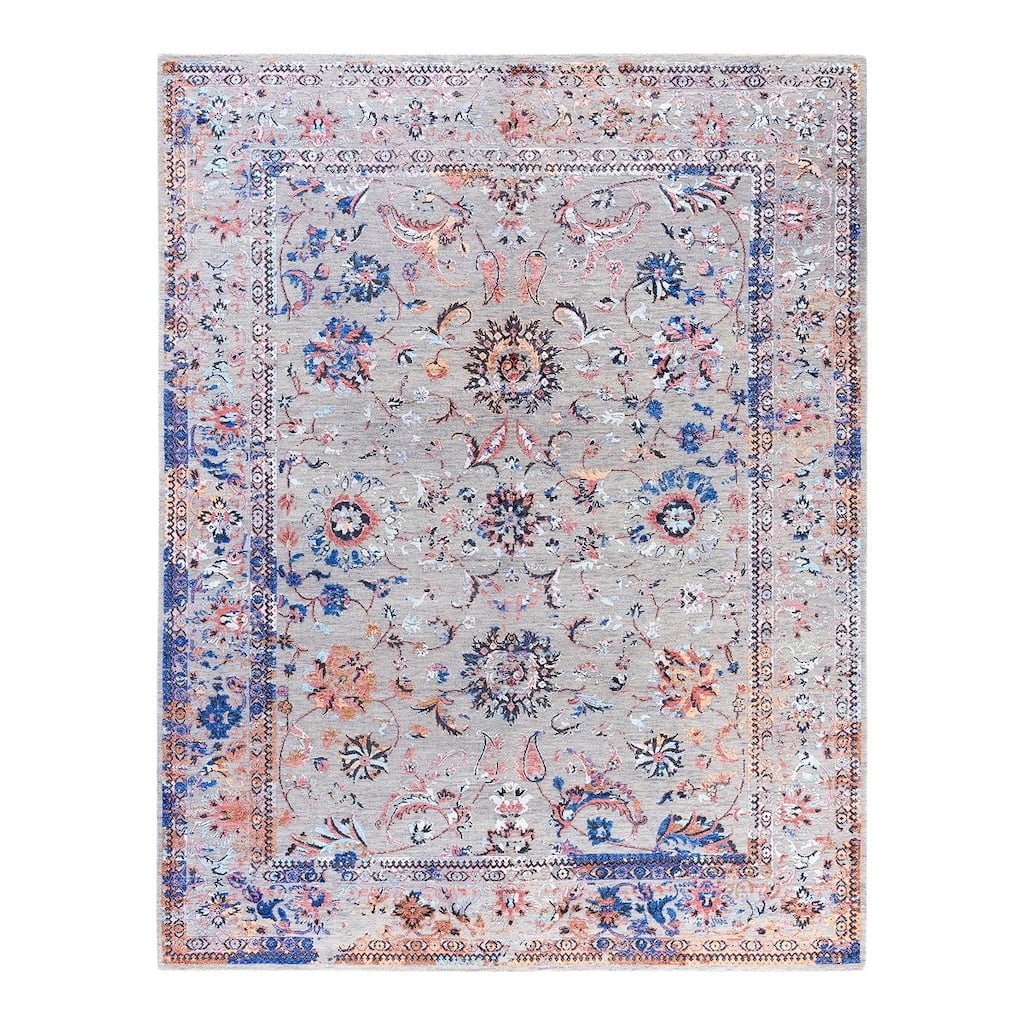 Ikat One-of-a-Kind Hand-Knotted Area Rug, Gray - 8' 0" x 10' 4"